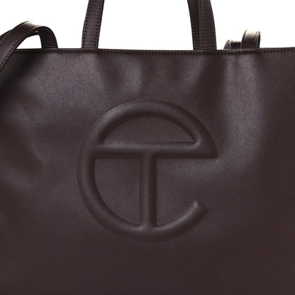 Telfar Vegan Leather Medium Shopping Bag Chocolate 9 of 11