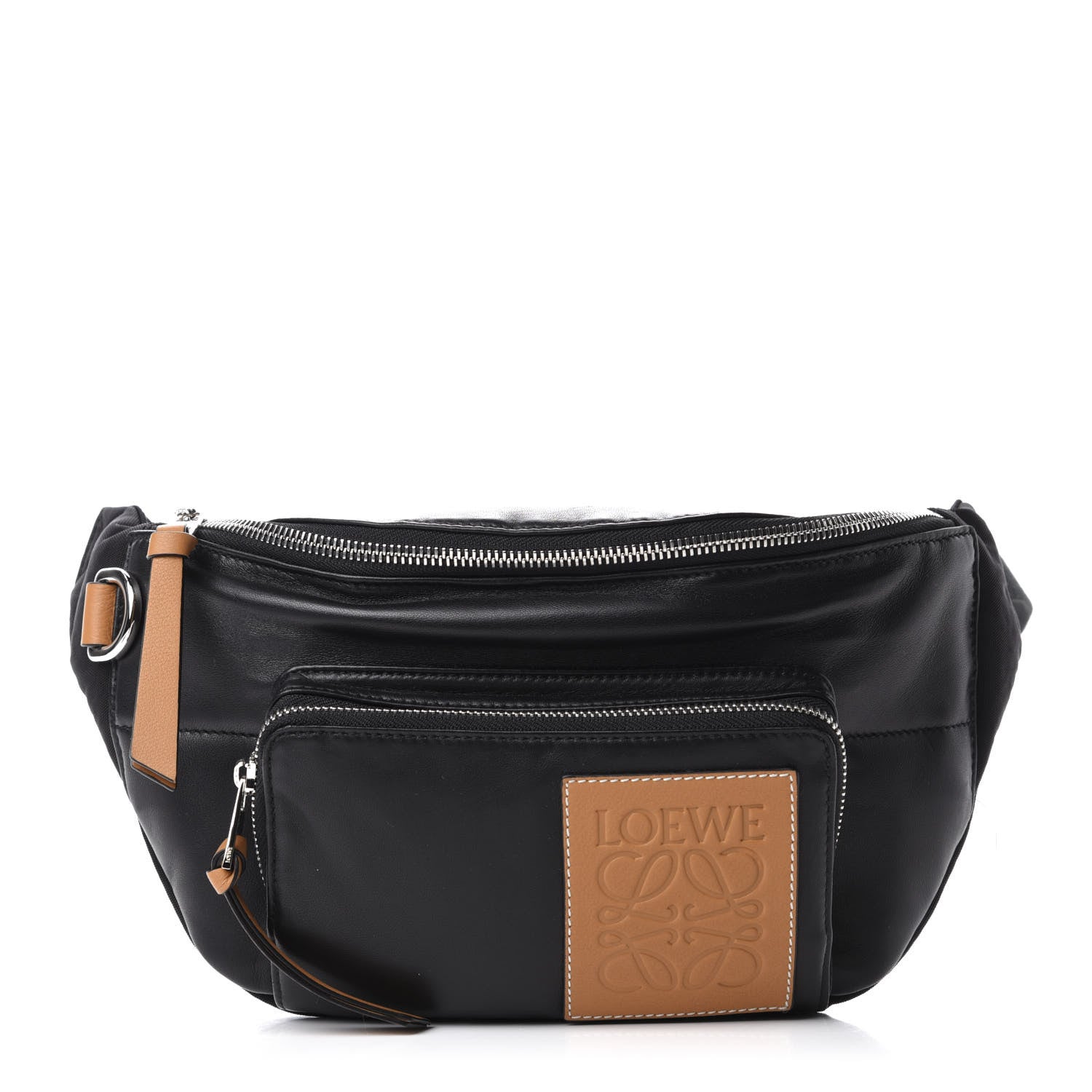 Loewe Calfskin Logo Patch Belt Bag Black 1 of 9