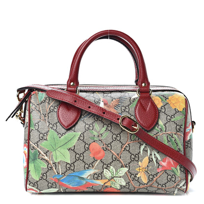 Gucci GG Supreme Monogram Tian Small Boston Beige Multicolor Red 1 of 10