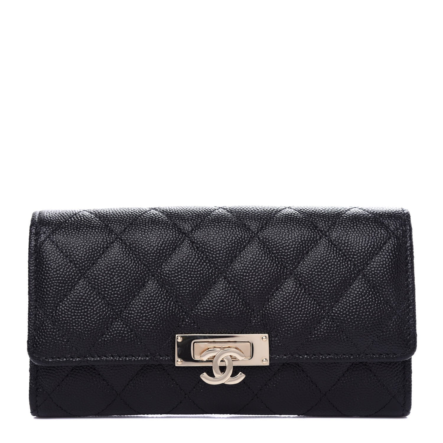 Chanel Caviar Quilted Large Golden Class Gusset Flap Wallet Black 1 of 8