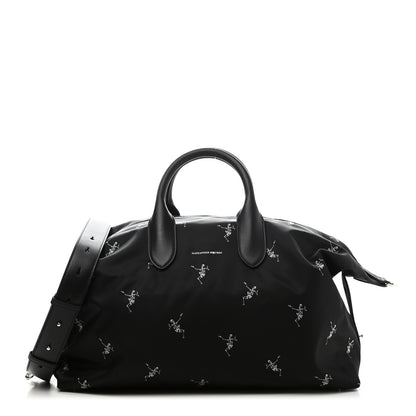 Alexander McQueen Nylon Dancing Skeleton Duffle Black White 1 of 10