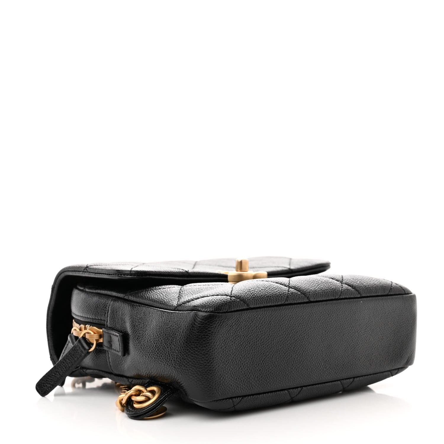 Chanel Shiny Caviar Quilted Chain Melody Backpack Black 4 of 11