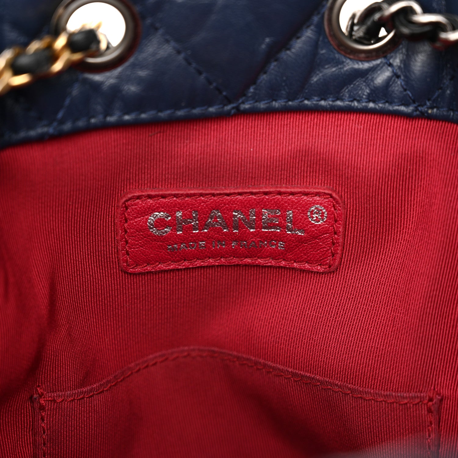 Chanel Aged Calfskin Quilted Gabrielle Backpack Navy Black 6 of 15