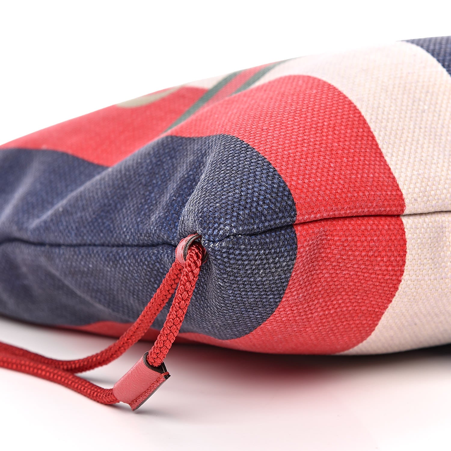 Gucci Canvas Logo Sylvie Stripe Drawstring Backpack Red 8 of 9