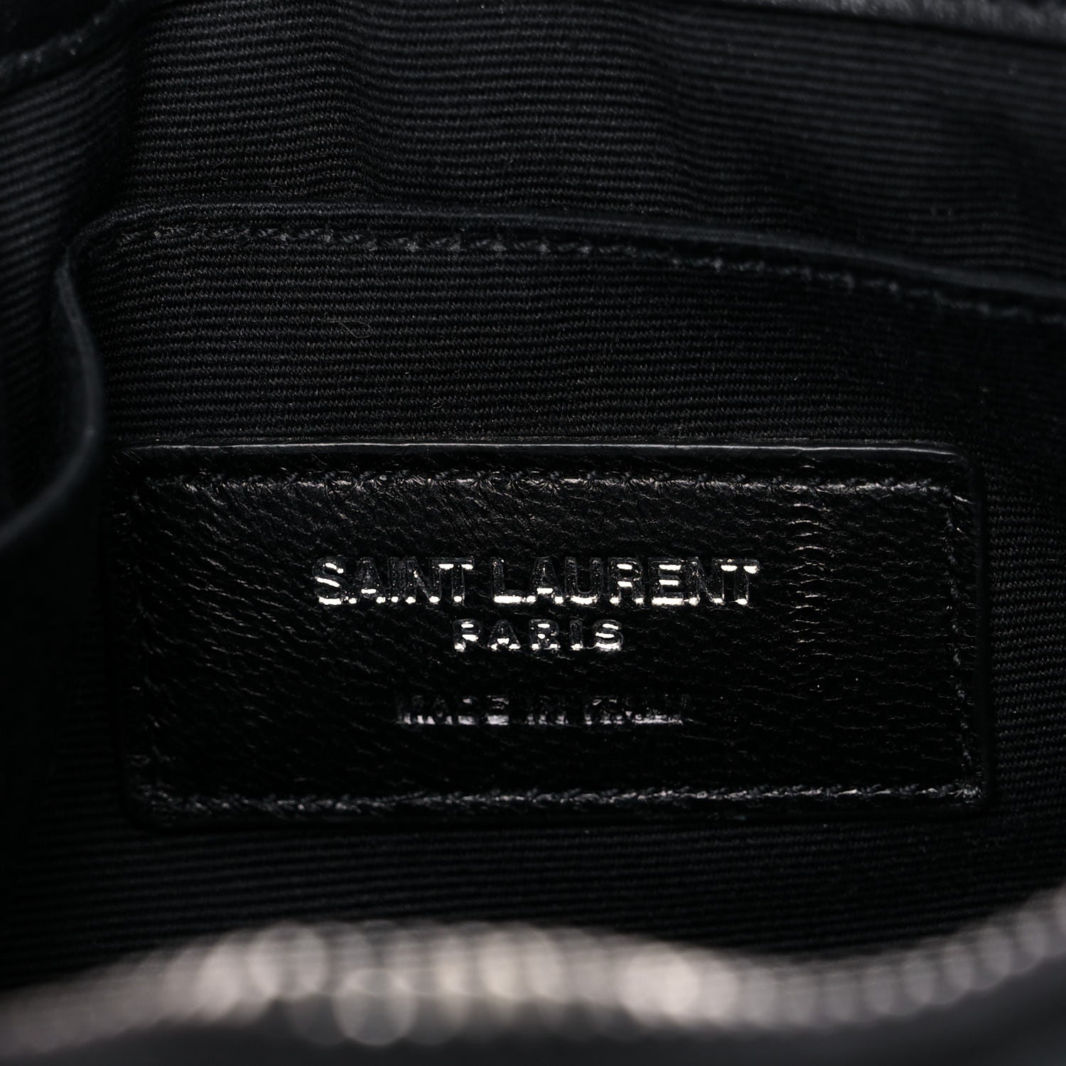 Saint Laurent Calfskin Matelasse Chevron Monogram Pouch Black 6 of 11