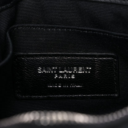 Saint Laurent Calfskin Matelasse Chevron Monogram Pouch Black 6 of 11