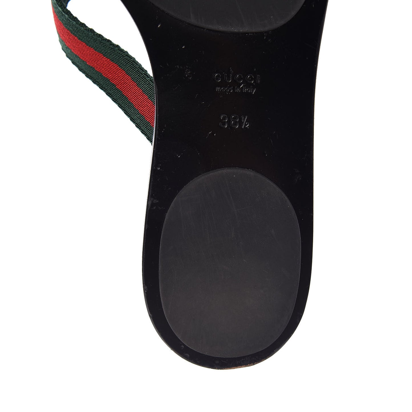 Nylon Guccissima Web Womens Thong Sandals 38.5 Green Red Black