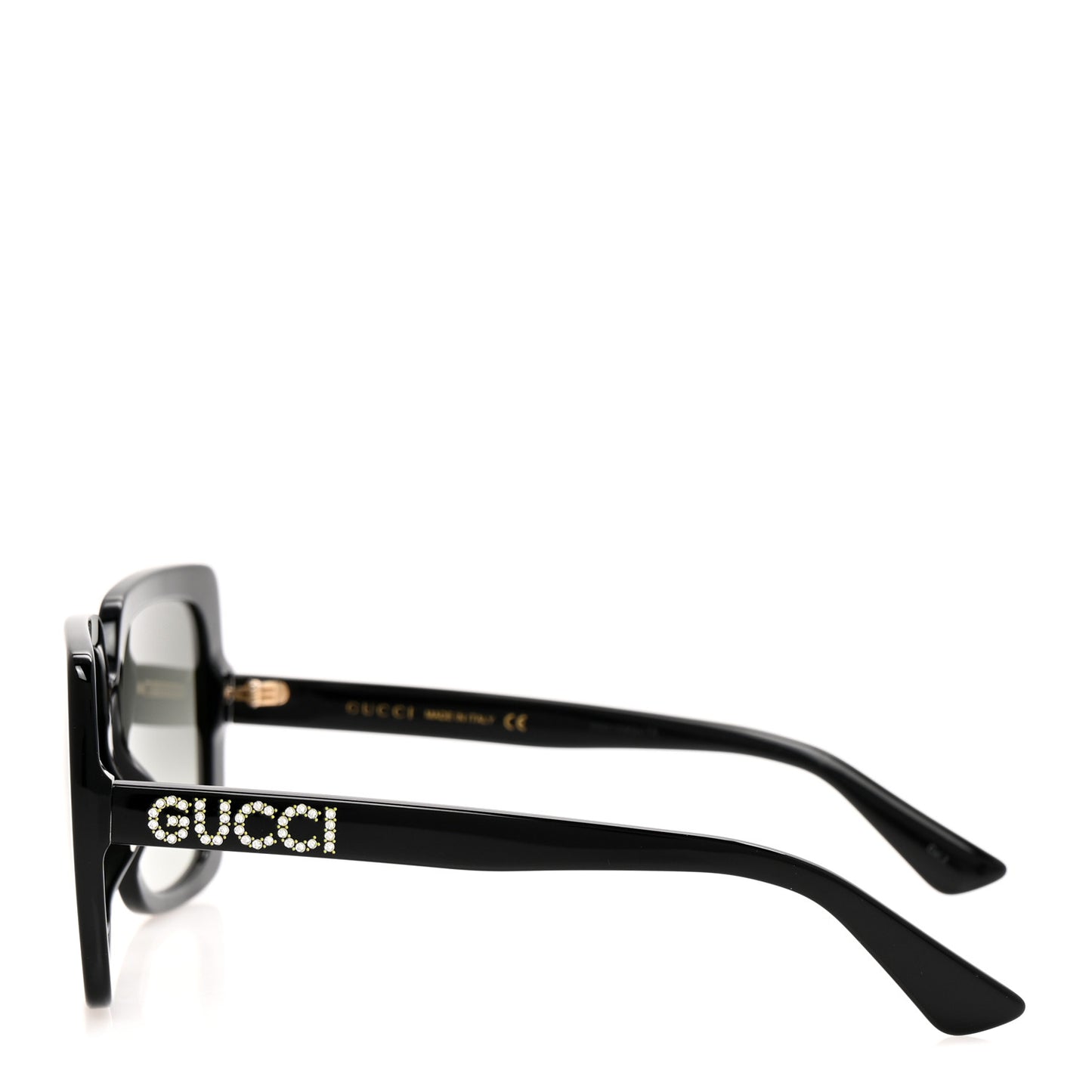 Crystal Square Frame GG Sunglasses GG0418S Black
