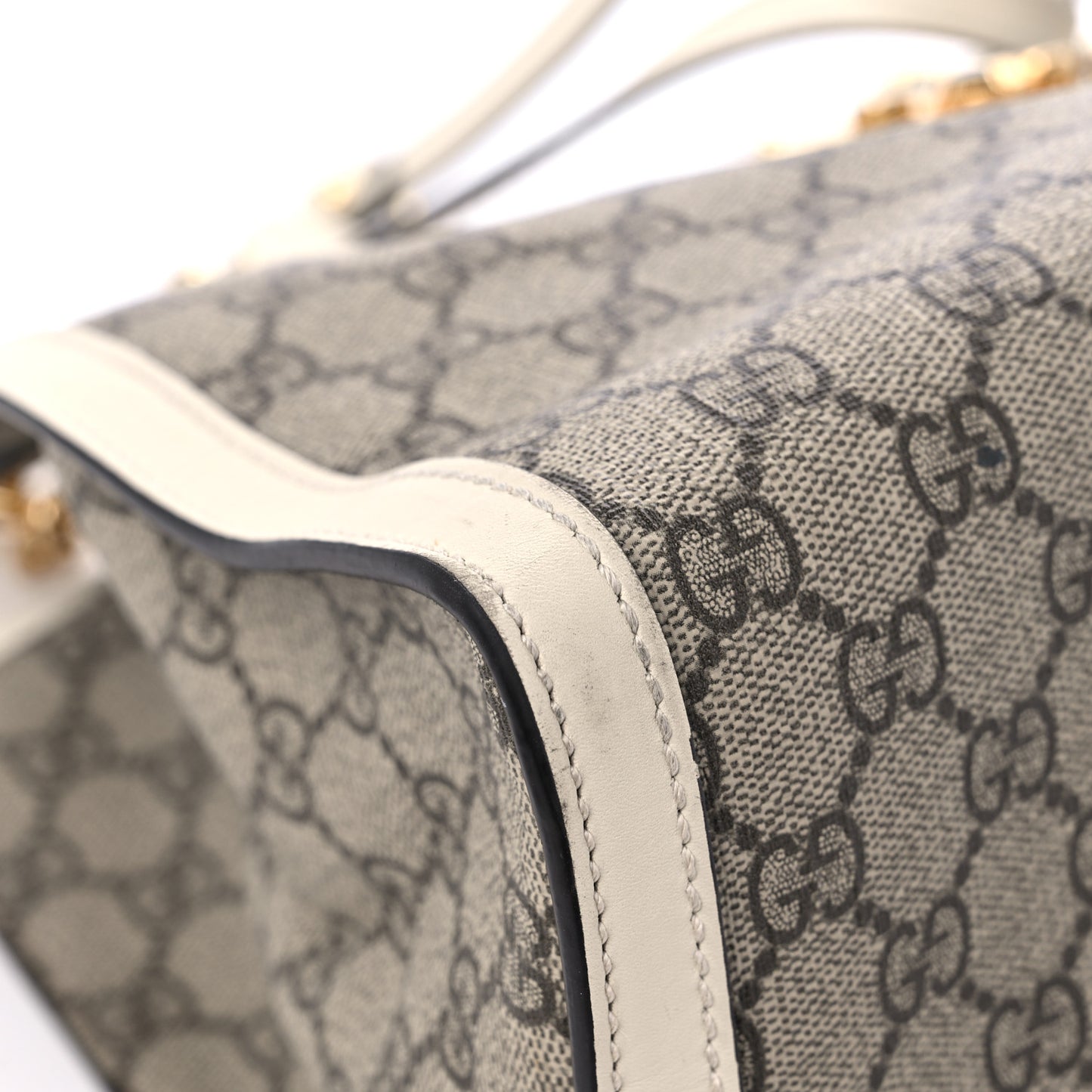 GG Supreme Monogram Medium Padlock Tote White