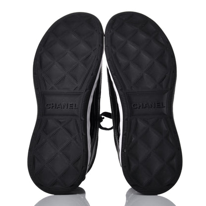 Chanel Velvet Calfskin Mixed Fibers CC Sneakers 40 Black 5 of 9