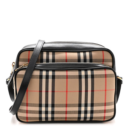 Burberry Calfskin Vintage Check Medium Camera Bag Archive Beige 1 of 10