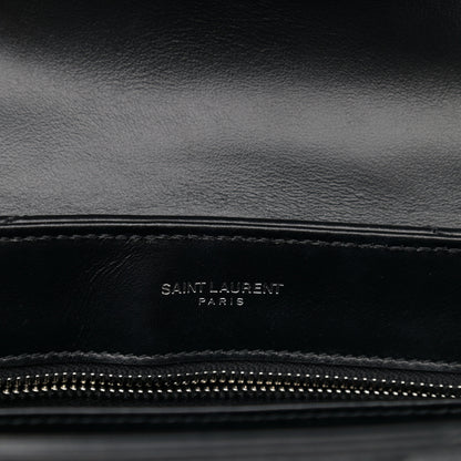 Saint Laurent Calfskin Y Quilted Monogram Toy Loulou Crossbody Bag Black 7 of 12