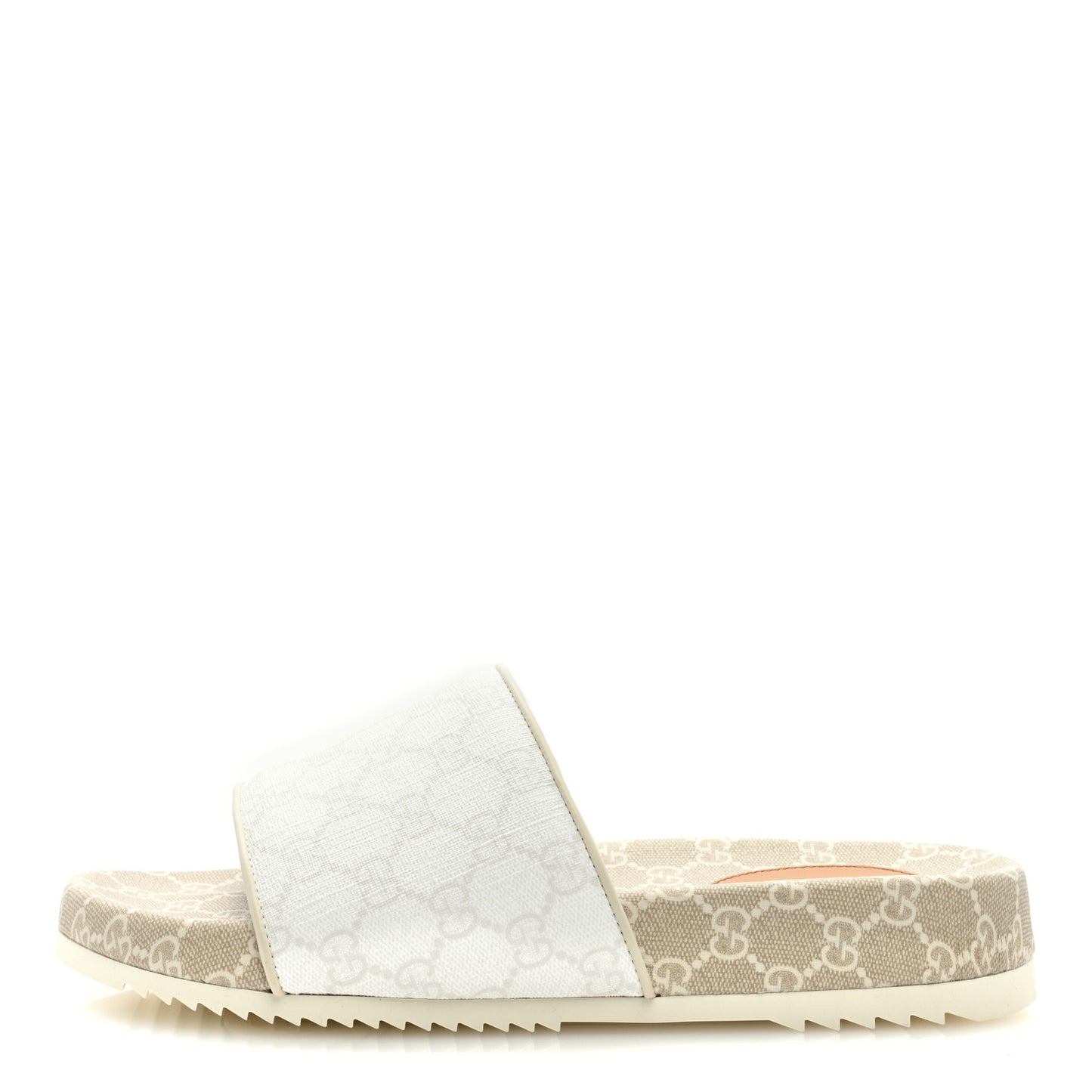 GG Supreme Monogram Demetra Mens Slide Sandals 9 White Mystic White