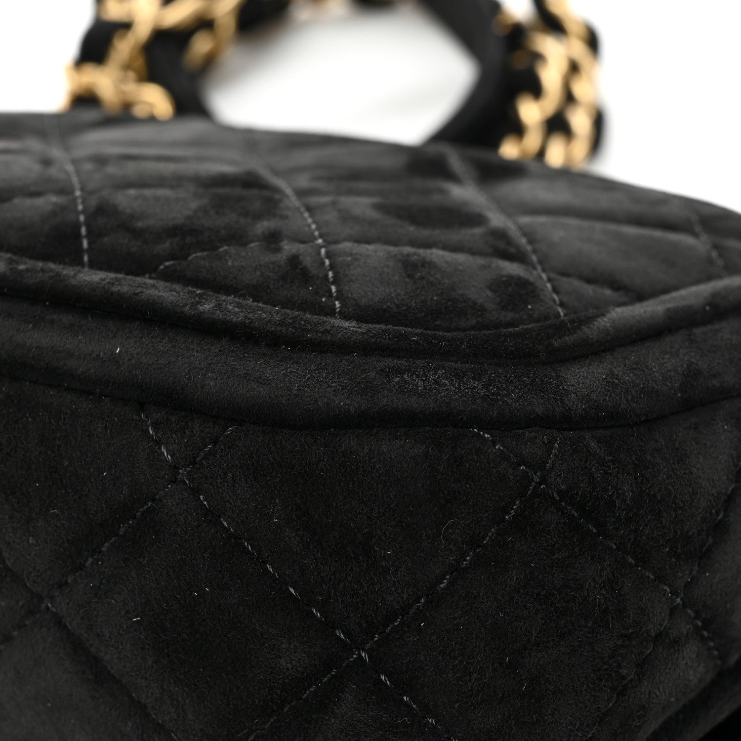 Chanel Suede Quilted Mini Double Frame Flap Black 14 of 16