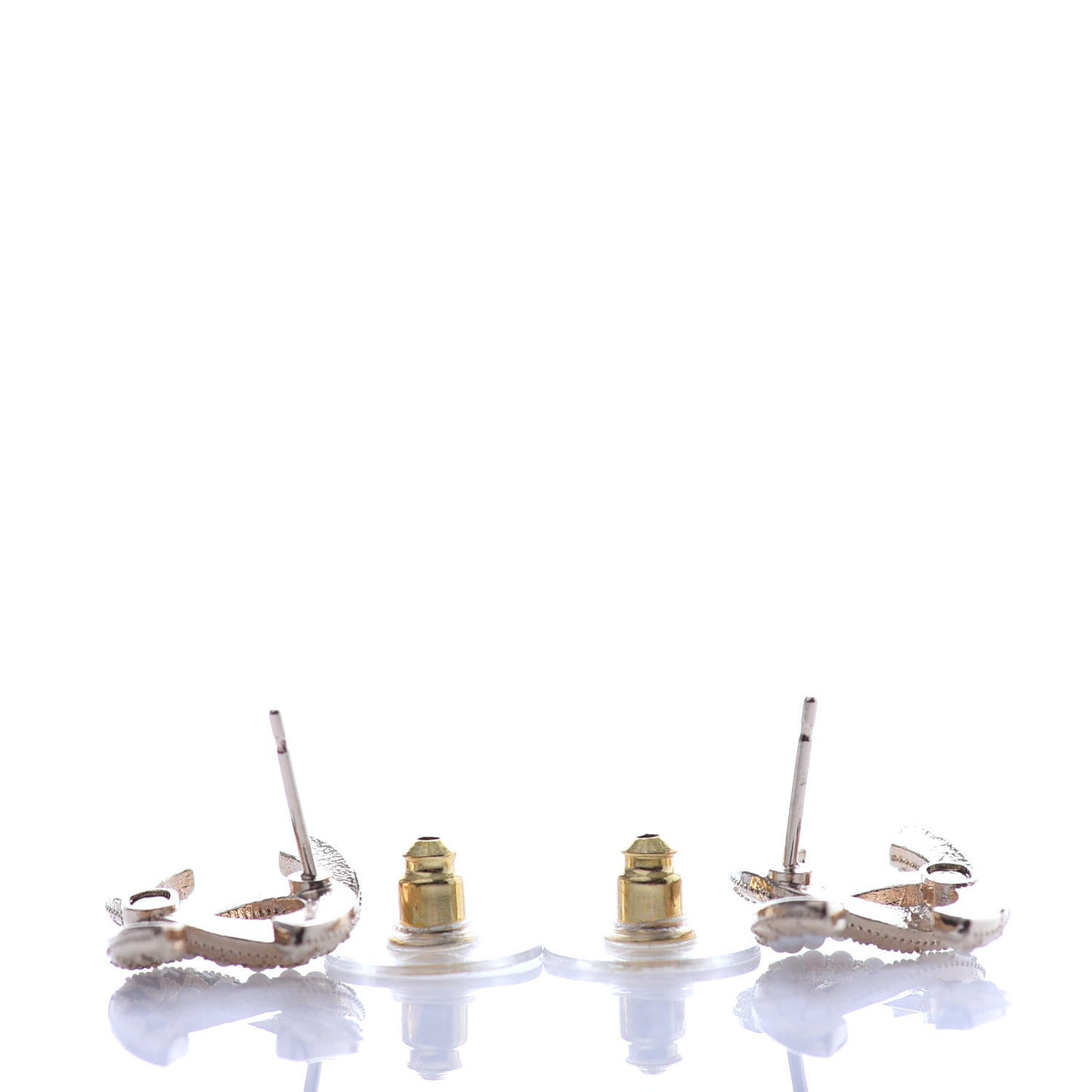 Resin Pearl CC Earrings Gold Black