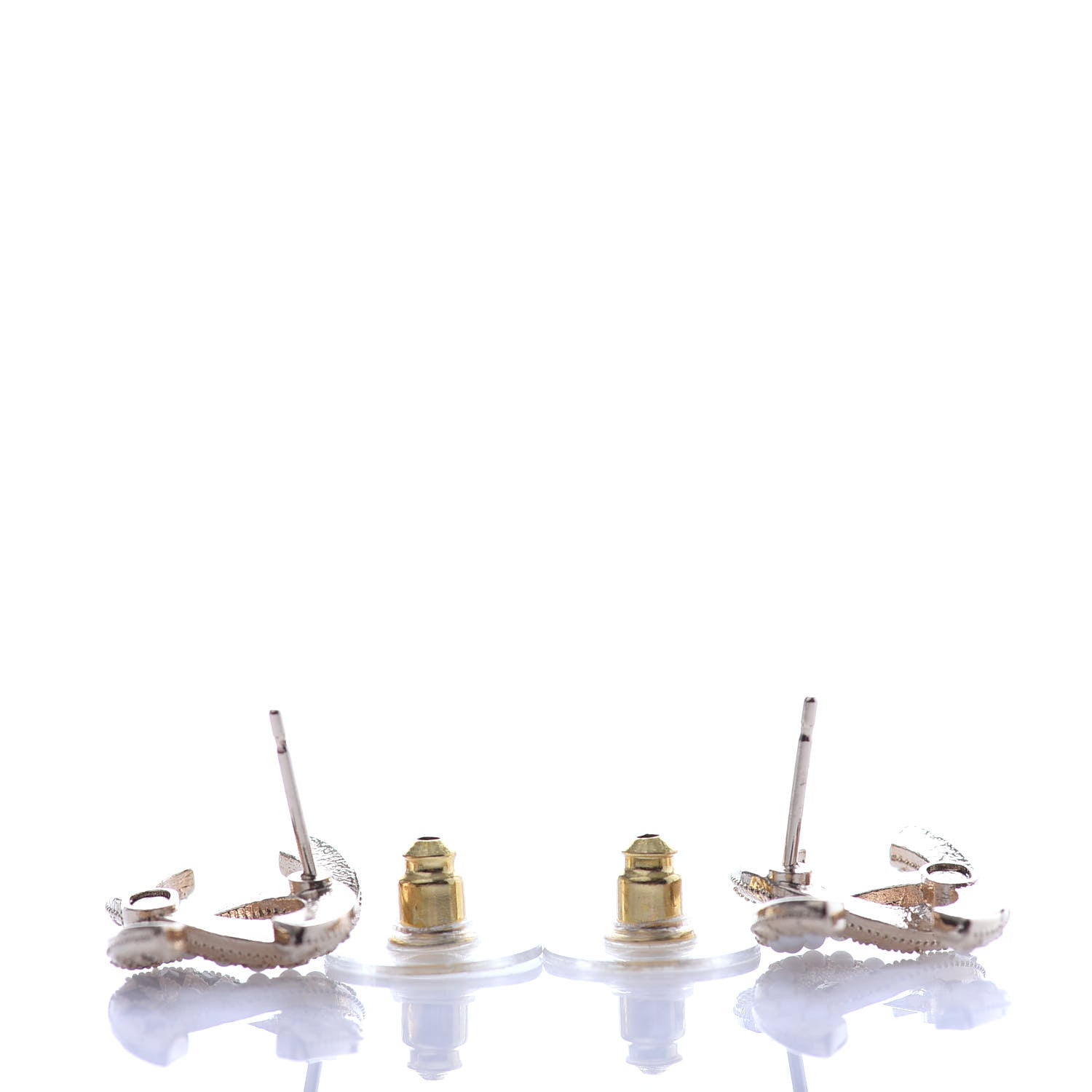 Chanel Resin Pearl CC Earrings Gold Black 3 of 4