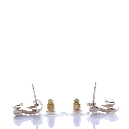 Chanel Resin Pearl CC Earrings Gold Black 3 of 4