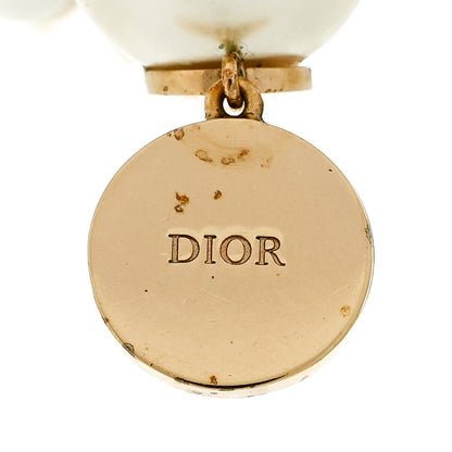 Christian Dior Pearl Logo Tribal Earrings Gold Black 4 of 4