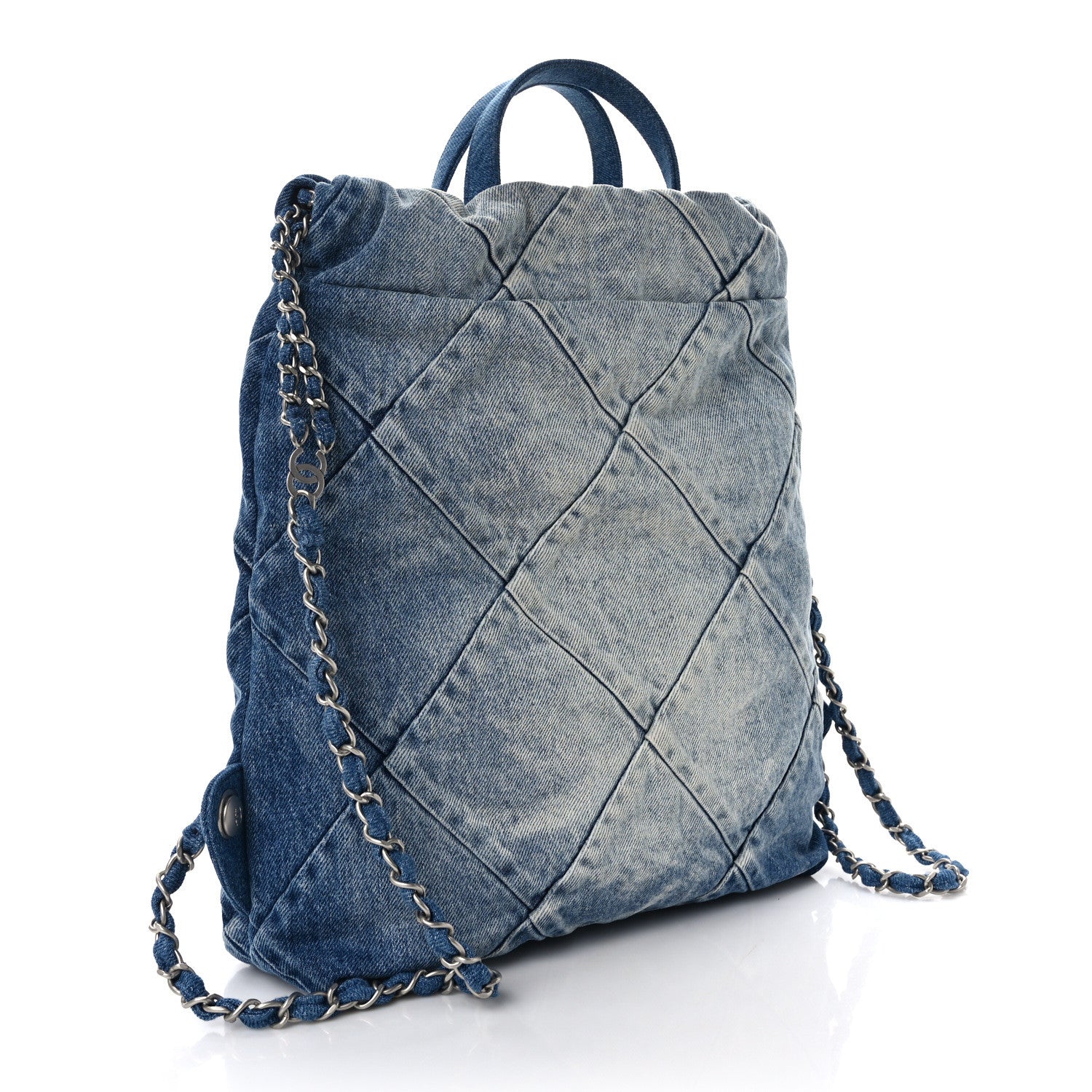 Chanel Denim Quilted Chanel 22 Backpack Blue 3 of 14