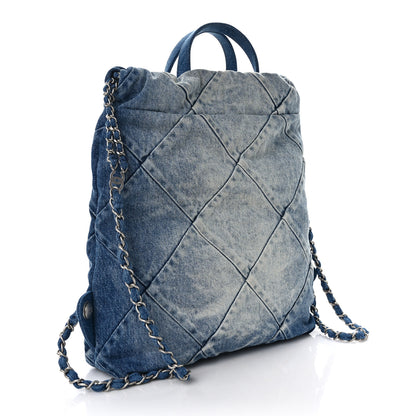 Chanel Denim Quilted Chanel 22 Backpack Blue 3 of 14