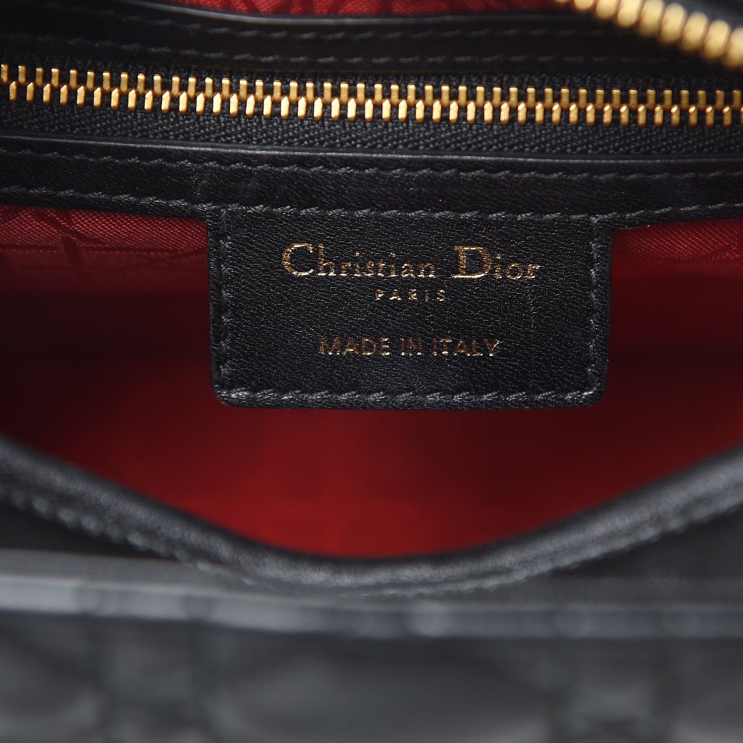 Lambskin Cannage Medium Lady Dior Black