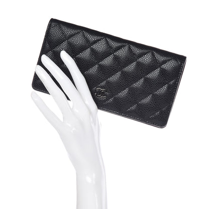Chanel Caviar Quilted Yen Wallet Black 2 of 10