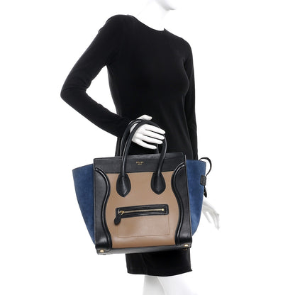 Celine Smooth Calfskin Suede Mini Tri-Color Luggage Beige 2 of 15