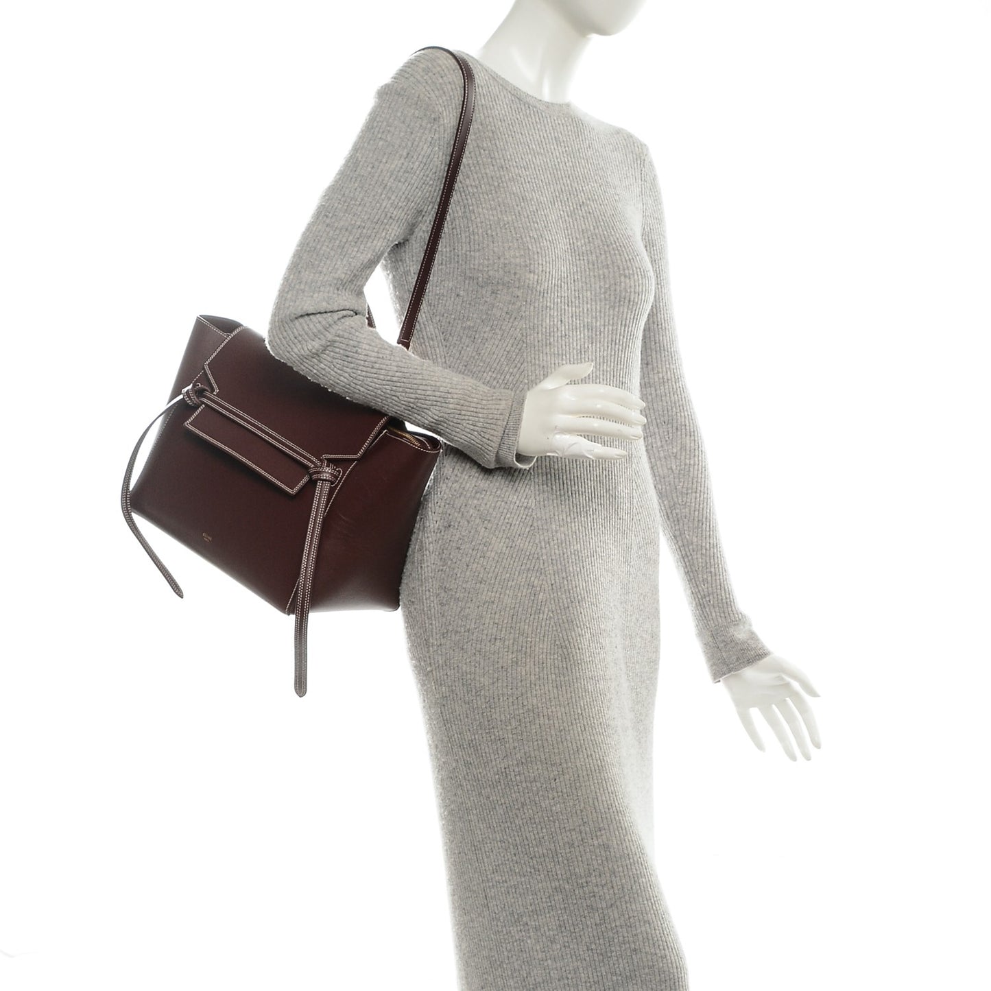 Natural Calfskin Mini Belt Bag Burgundy