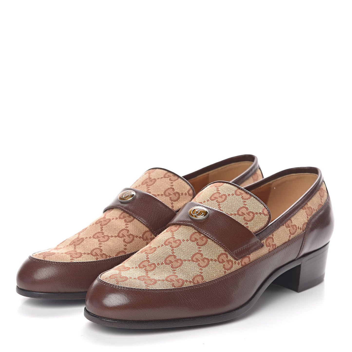 GG Monogram Goatskin Mens GG Loafers 8 Brown