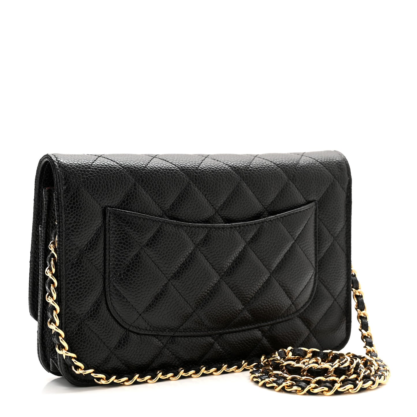 Caviar Quilted Wallet On Chain WOC Black