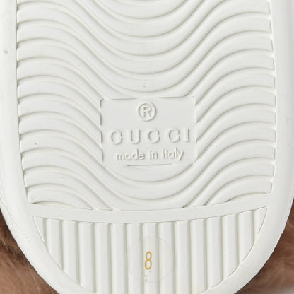 Gucci Calfskin Wool Web Bee Embroidered Mens Ace Sneakers 8 White 7 of 9
