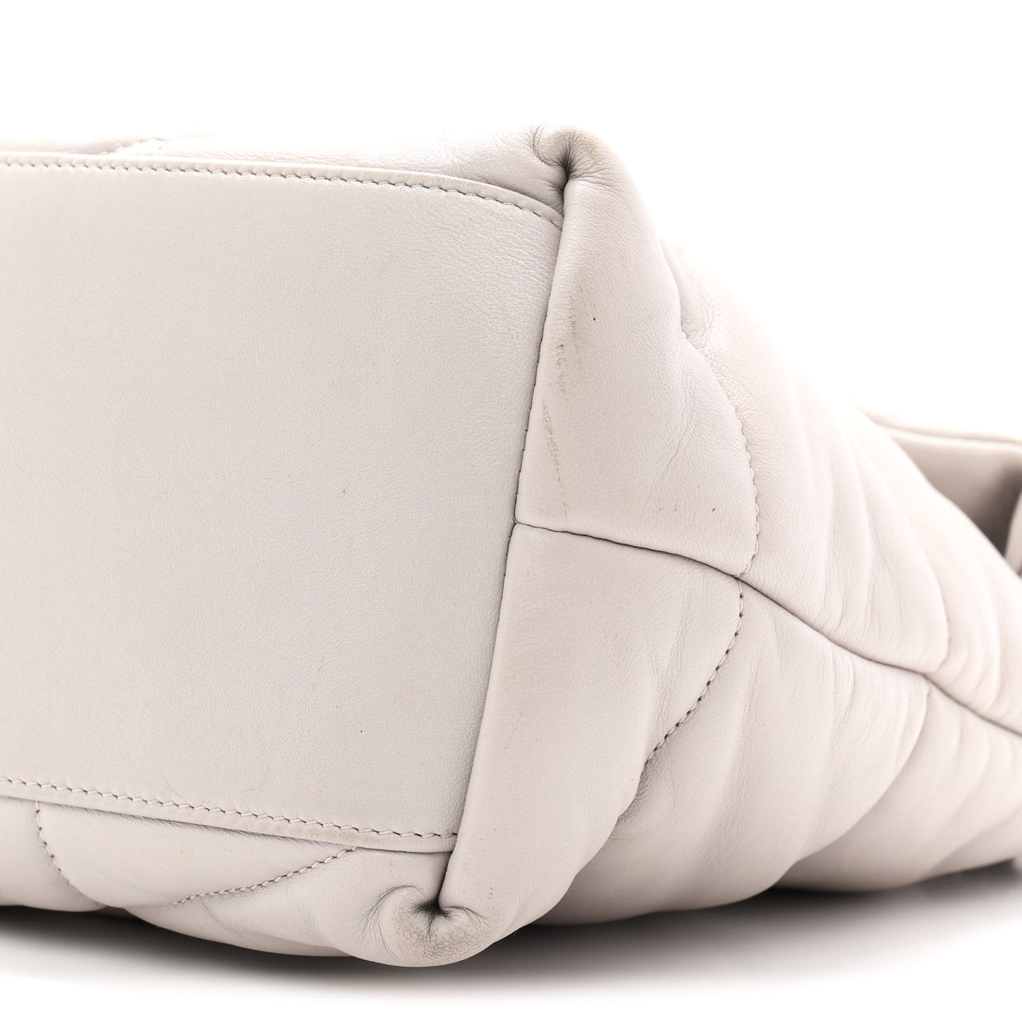 Lambskin Quilted Medium Loulou Puffer Monogram Chain Satchel Granite