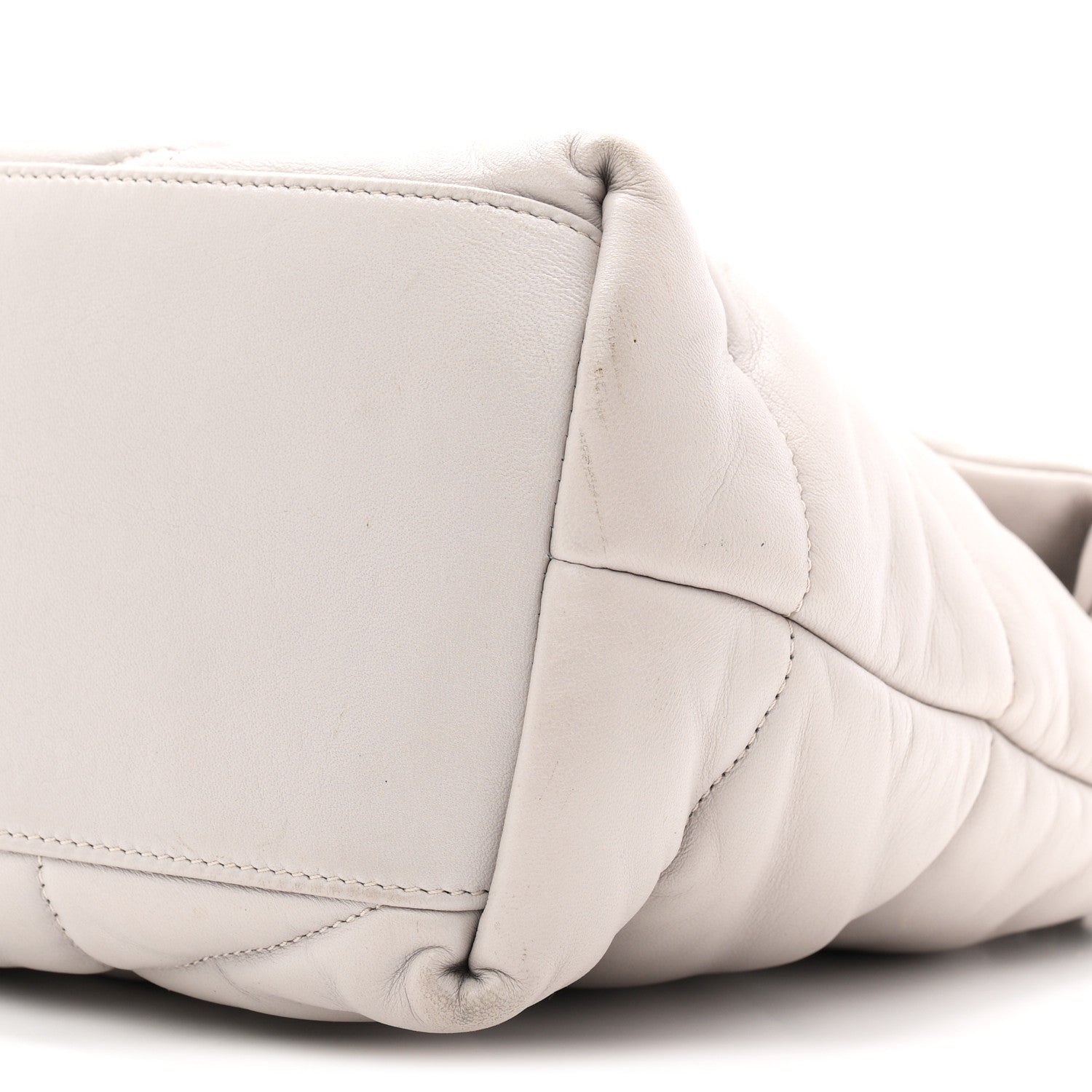 Saint Laurent Lambskin Quilted Medium Loulou Puffer Monogram Chain Satchel Granite 10 of 11