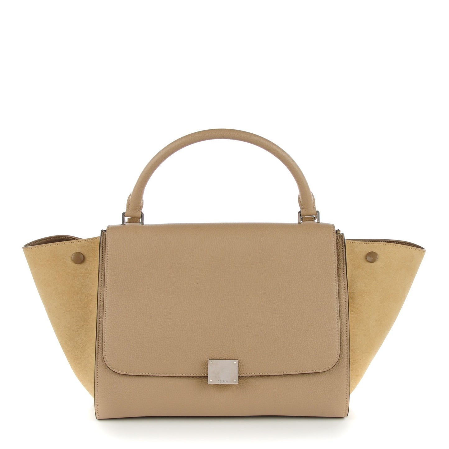 Drummed Calfskin Suede Medium Trapeze Dune