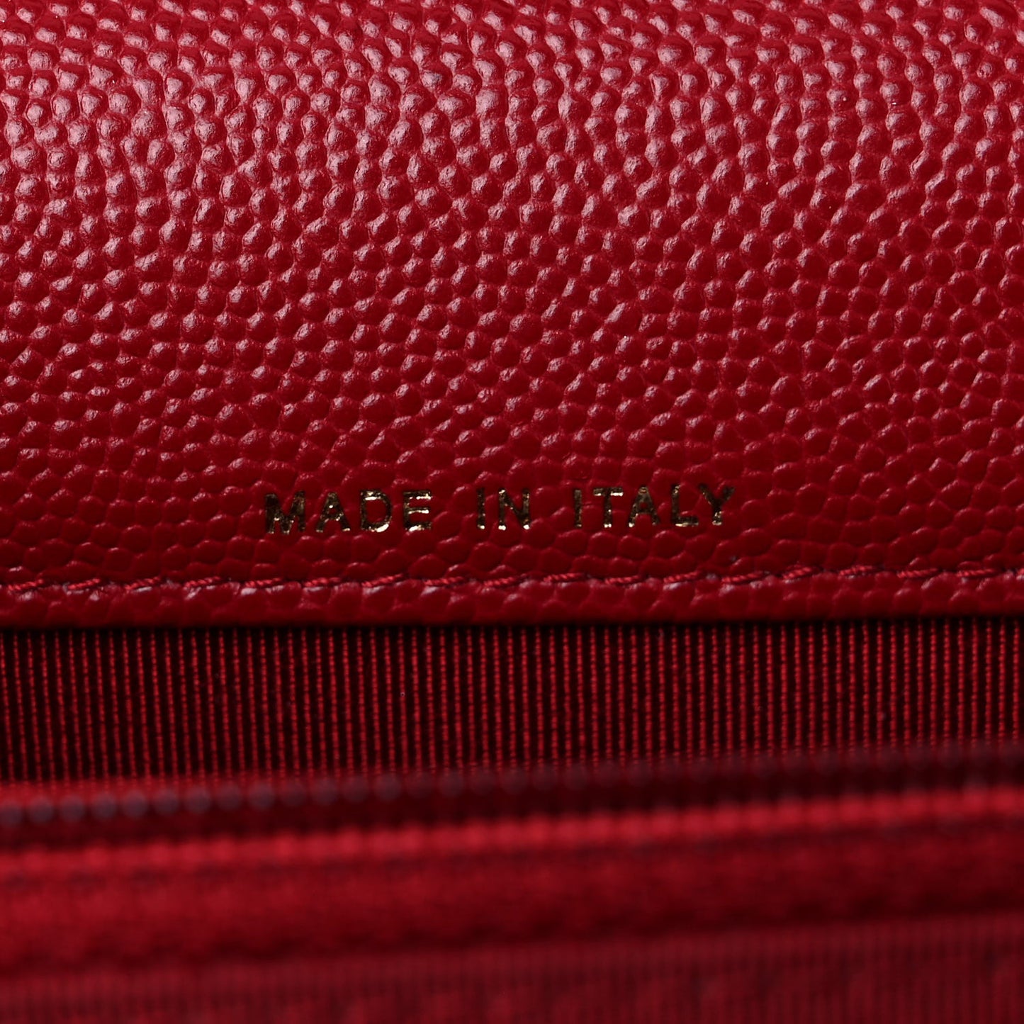 Caviar Quilted Square Wallet On Chain WOC Dark Red