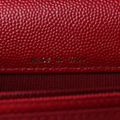 Chanel Caviar Quilted Square Wallet On Chain WOC Dark Red 7 of 11