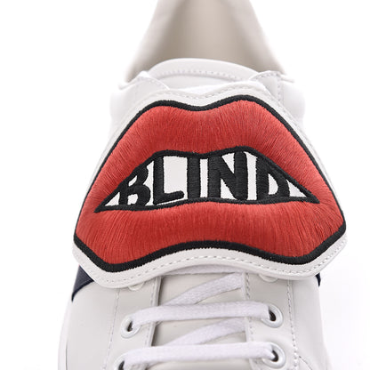 Gucci Calfskin Ayers Blind For Love Embroidered Womens Ace Sneakers 38 White 8 of 12
