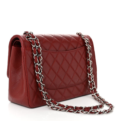 Chanel Caviar Quilted Jumbo Double Flap Dark Red 3 of 10