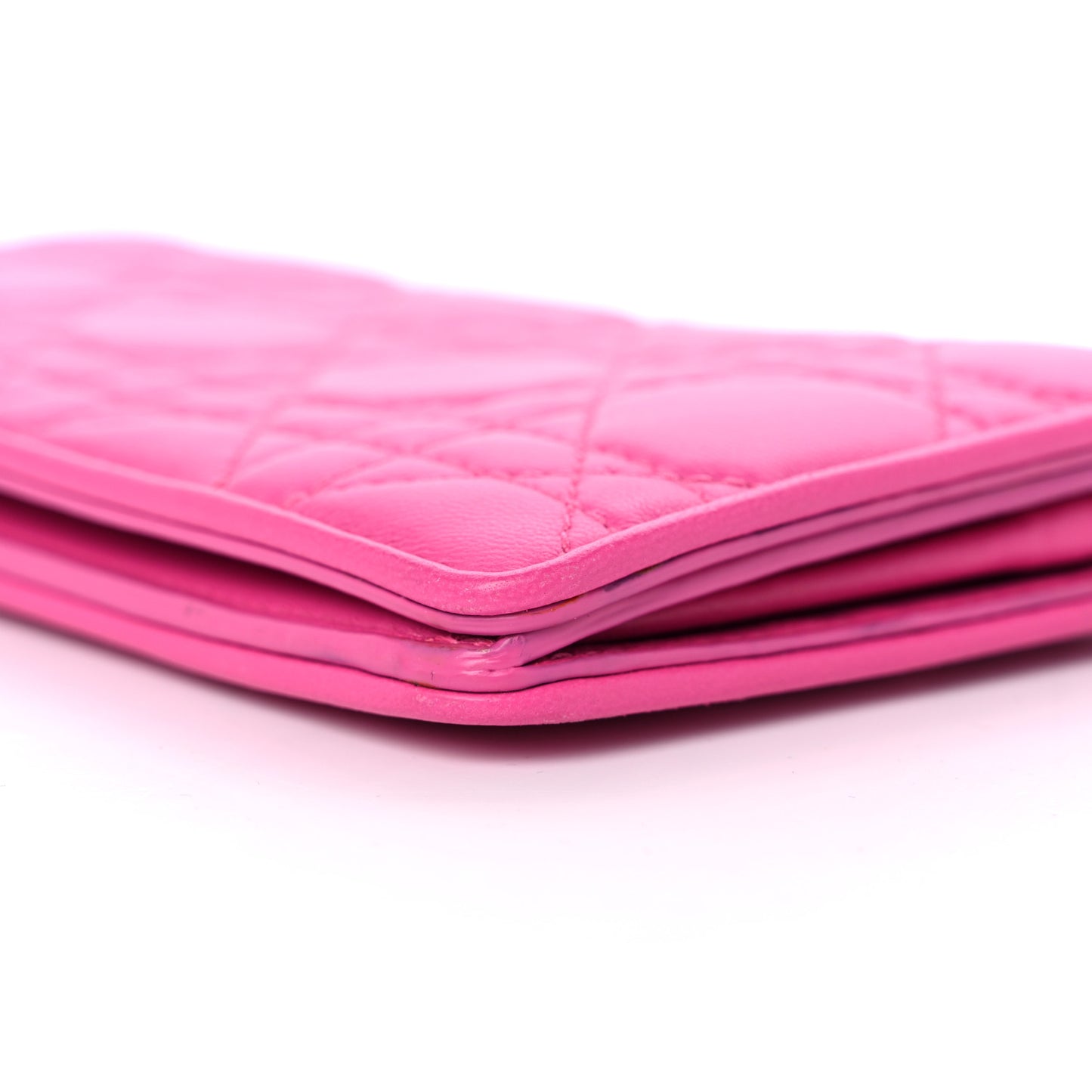Lambskin Cannage Lady Dior Wallet Organizer Rose Sorbet