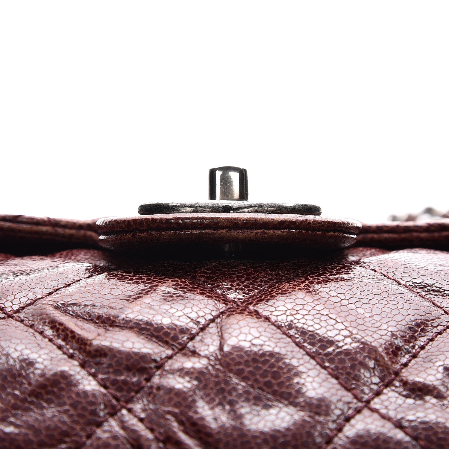 Chanel Crumpled Grained Calfskin Jumbo CC Crave Flap Burgundy 12 of 12