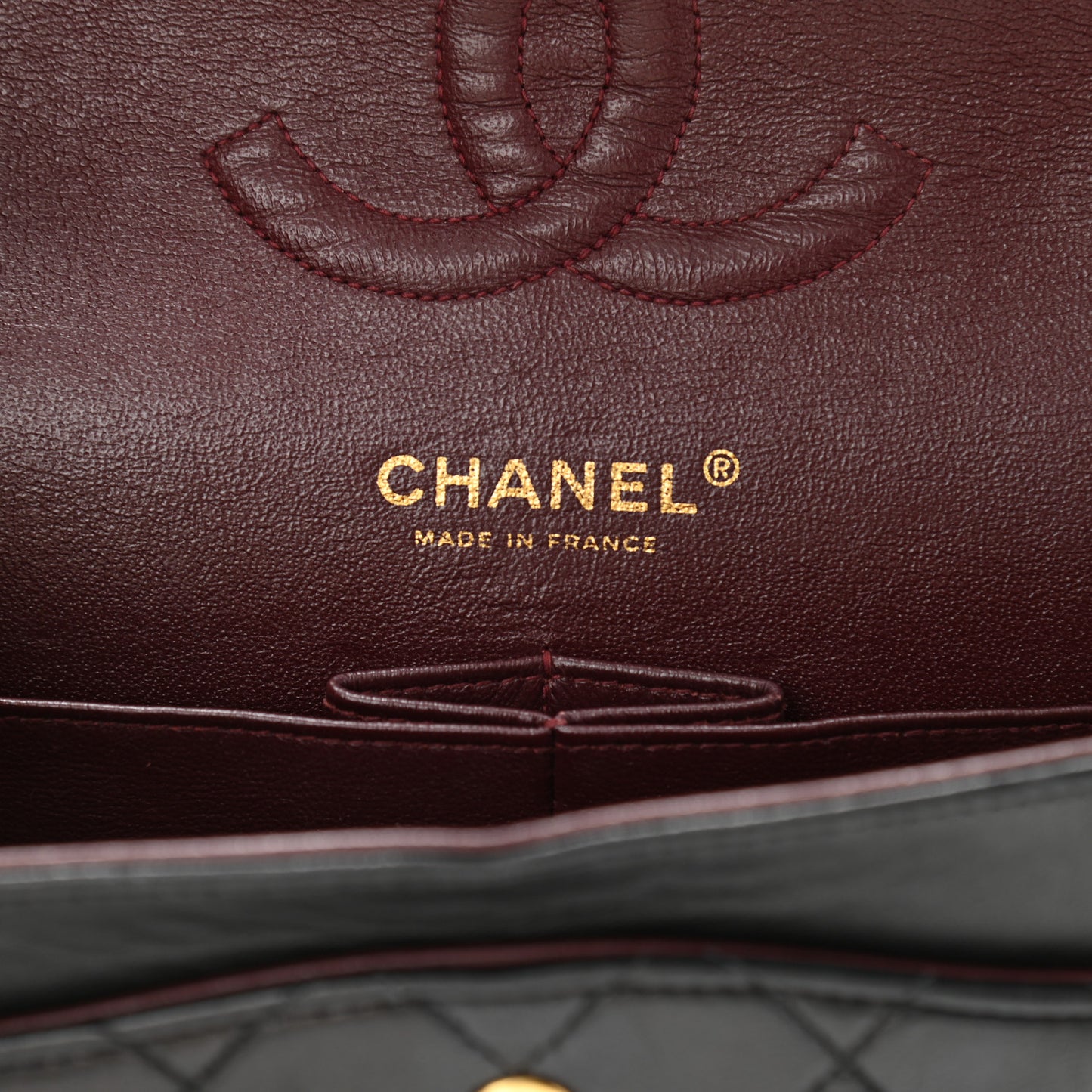 Lambskin Quilted Medium Double Flap Black