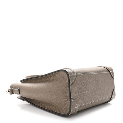 Celine Drummed Calfskin Nano Luggage Souris 4 of 11