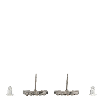 Chanel Crystal Timeless CC Earrings Silver 3 of 6