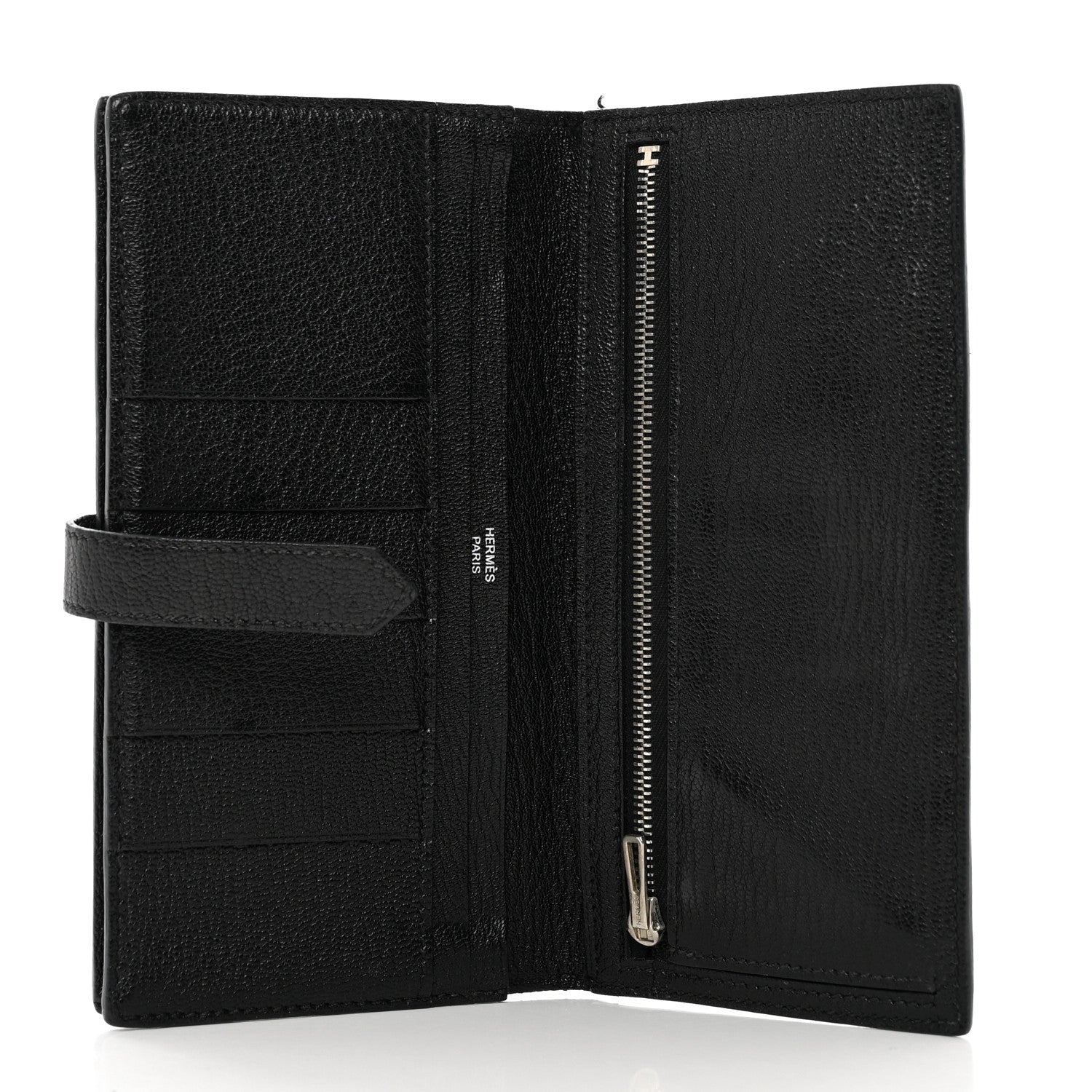 Hermes Chèvre Mysore Bearn Gusset Wallet Black 4 of 8