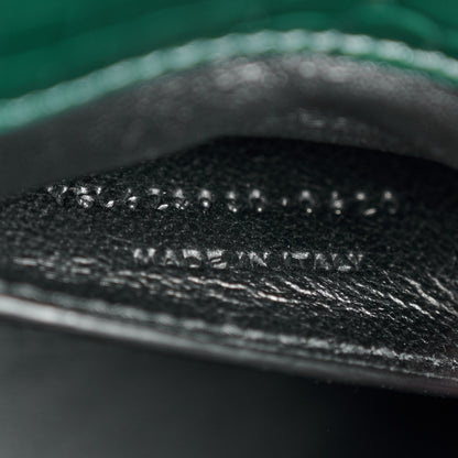 Saint Laurent Calfskin Crocodile Embossed Mini Classic Monogram Cassandra Top Handle Dark Mint 8 of 11
