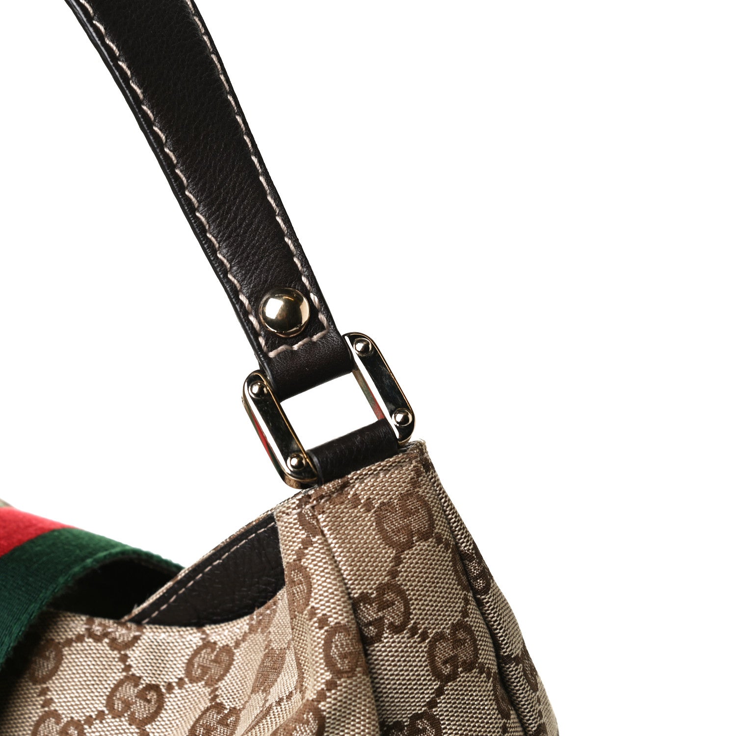 Gucci Monogram Large New Ladies Web Hobo Dark Brown 12 of 16