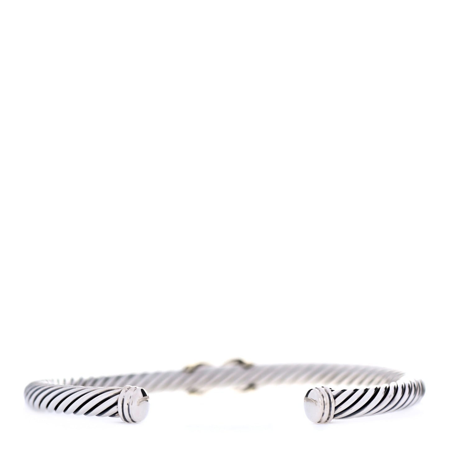 Sterling Silver 14K Yellow Gold 5mm X Station Cable Bracelet