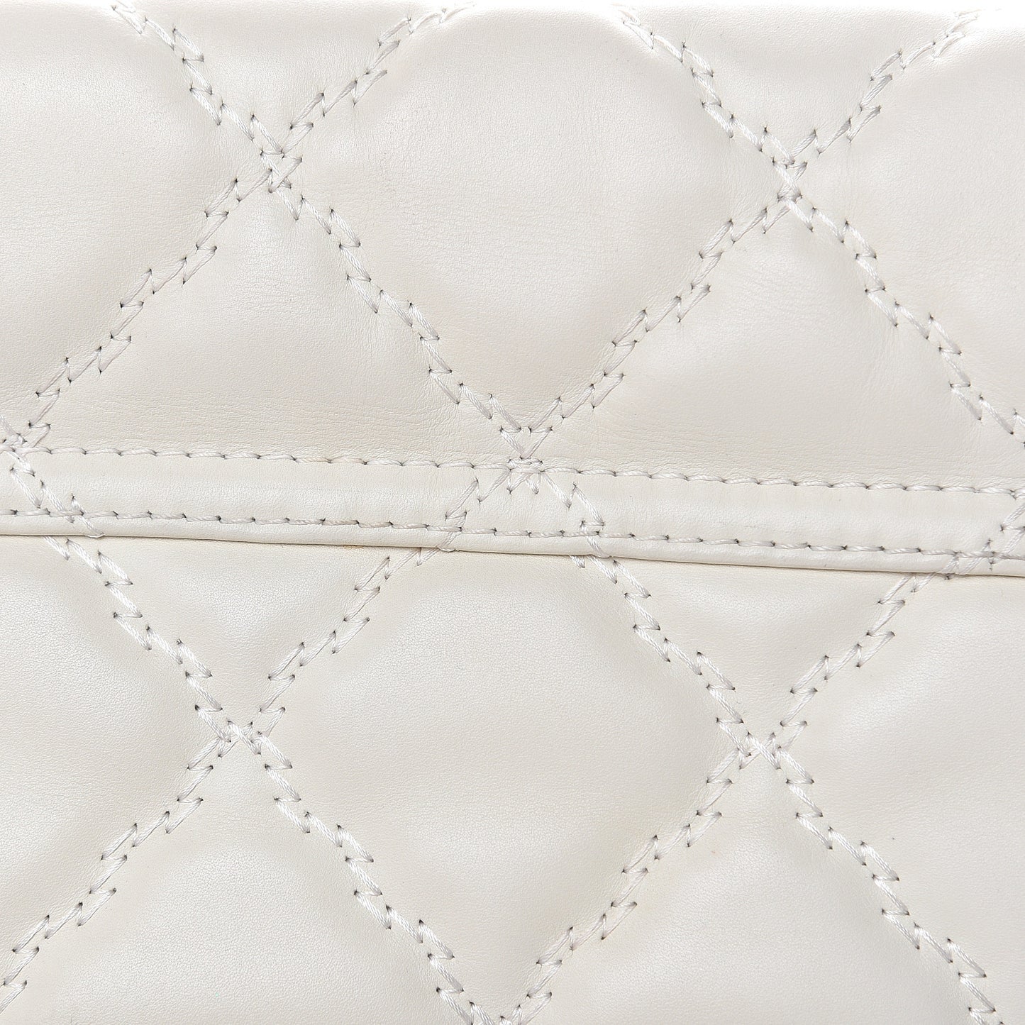 Calfskin Double Stitch Large Hamptons Flap Bag White