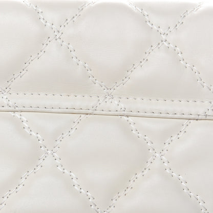 Chanel Calfskin Double Stitch Large Hamptons Flap Bag White 17 of 20