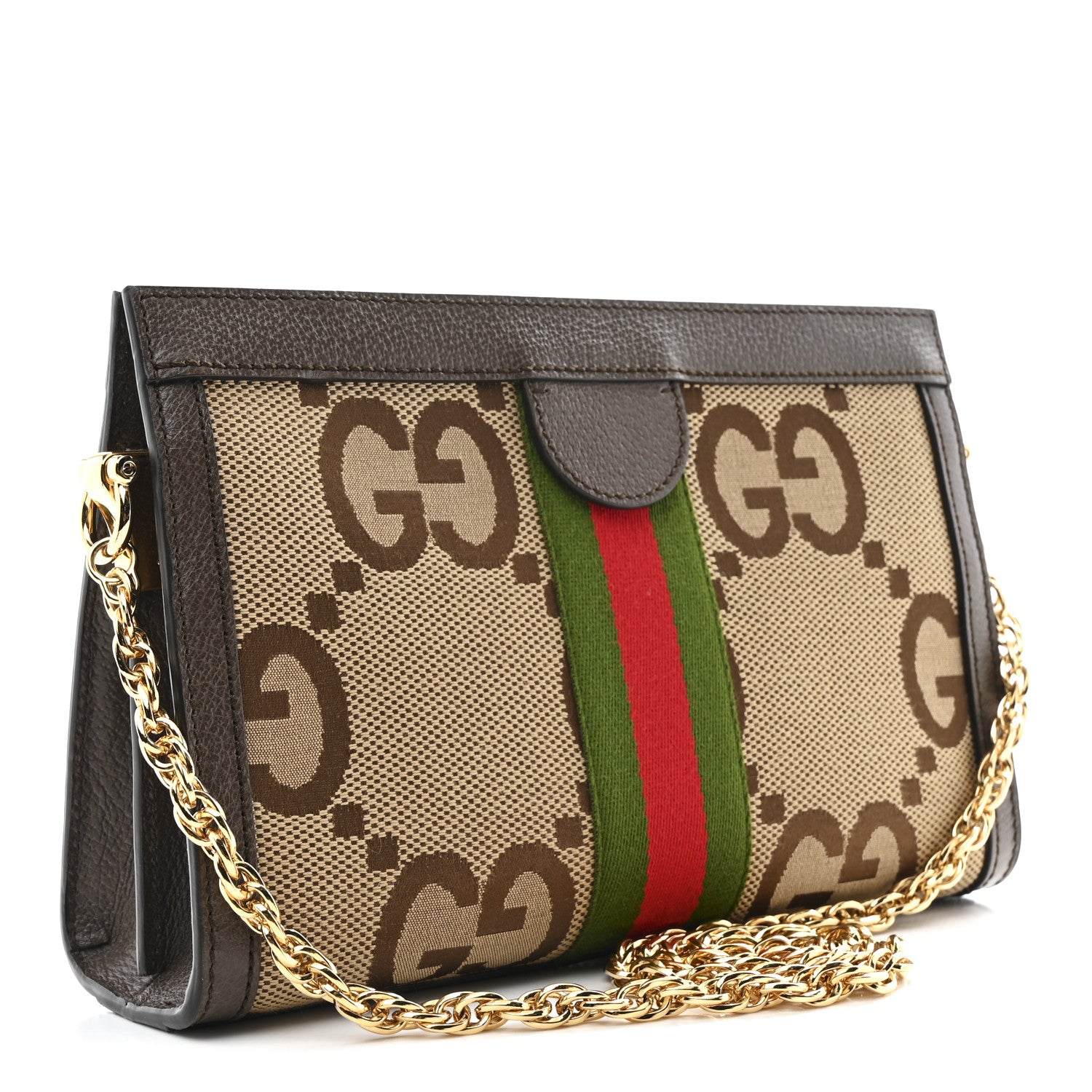 Gucci Monogram Jumbo GG Textured Dollar Calfskin Web Small Ophidia